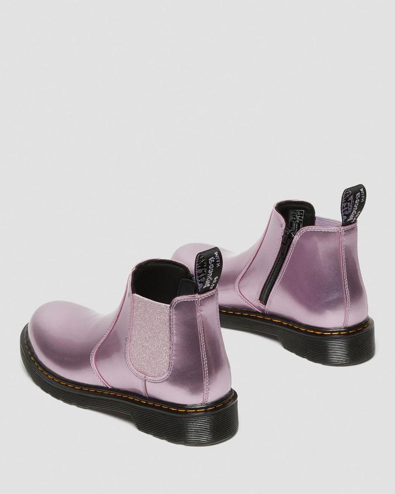 Pink Kids' Dr Martens Youth 2976 Metallic Chelsea Boots | CA 670LIS